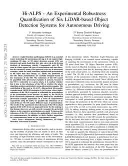 Hi-ALPS -- An Experimental Robustness Quantification of Six LiDAR-based Object Detection Systems for Autonomous Driving