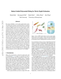Radar-Guided Polynomial Fitting for Metric Depth Estimation