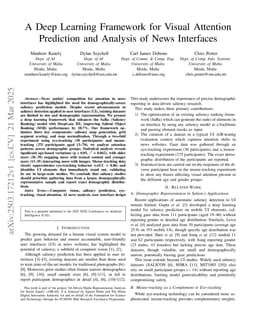 A Deep Learning Framework for Visual Attention Prediction and Analysis of News Interfaces