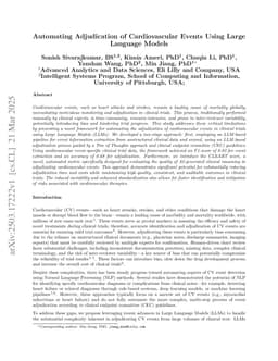 Automating Adjudication of Cardiovascular Events Using Large Language Models