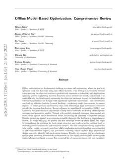 Offline Model-Based Optimization: Comprehensive Review