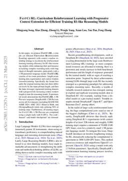 FastCuRL: Curriculum Reinforcement Learning with Progressive Context Extension for Efficient Training R1-like Reasoning Models