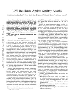 UAV Resilience Against Stealthy Attacks