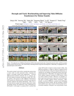 Decouple and Track: Benchmarking and Improving Video Diffusion Transformers for Motion Transfer