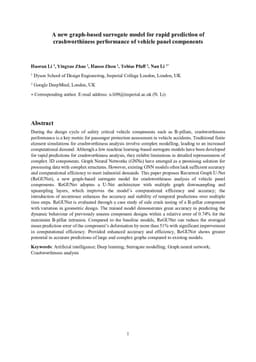 A new graph-based surrogate model for rapid prediction of crashworthiness performance of vehicle panel components