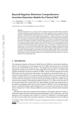 Beyond Negation Detection: Comprehensive Assertion Detection Models for Clinical NLP