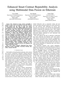 Enhanced Smart Contract Reputability Analysis using Multimodal Data Fusion on Ethereum