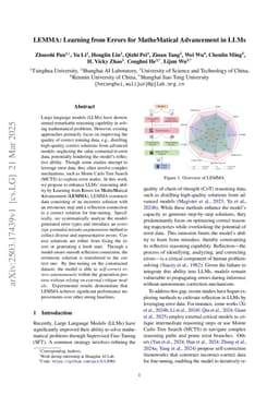 LEMMA: Learning from Errors for MatheMatical Advancement in LLMs