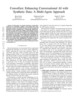 ConvoGen: Enhancing Conversational AI with Synthetic Data: A Multi-Agent Approach