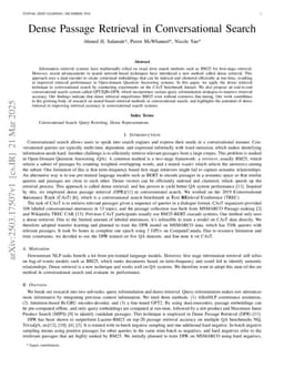 Dense Passage Retrieval in Conversational Search