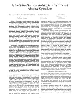 A Predictive Services Architecture for Efficient Airspace Operations