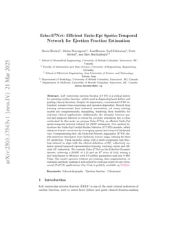 Echo-E$^3$Net: Efficient Endo-Epi Spatio-Temporal Network for Ejection Fraction Estimation