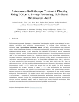 Autonomous Radiotherapy Treatment Planning Using DOLA: A Privacy-Preserving, LLM-Based Optimization Agent
