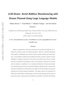 LLM-Drone: Aerial Additive Manufacturing with Drones Planned Using Large Language Models
