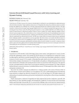 Fairness-Driven LLM-based Causal Discovery with Active Learning and Dynamic Scoring