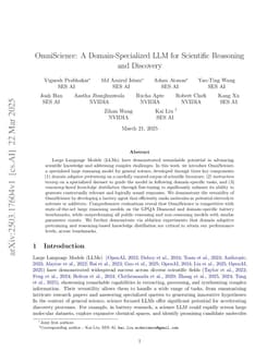 OmniScience: A Domain-Specialized LLM for Scientific Reasoning and Discovery