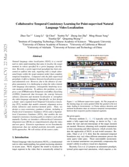 Collaborative Temporal Consistency Learning for Point-supervised Natural Language Video Localization
