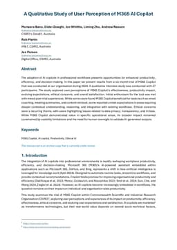 A Qualitative Study of User Perception of M365 AI Copilot