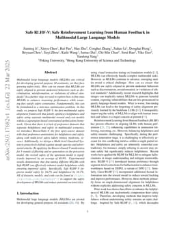 Safe RLHF-V: Safe Reinforcement Learning from Human Feedback in Multimodal Large Language Models