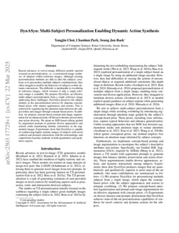 DynASyn: Multi-Subject Personalization Enabling Dynamic Action Synthesis