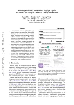 Building Resource-Constrained Language Agents: A Korean Case Study on Chemical Toxicity Information