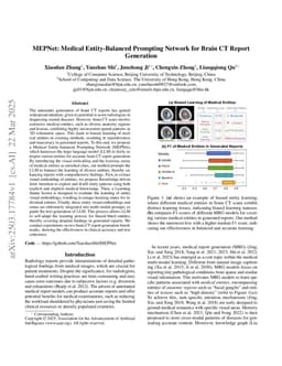 MEPNet: Medical Entity-balanced Prompting Network for Brain CT Report Generation