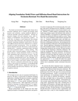 Aligning Foundation Model Priors and Diffusion-Based Hand Interactions for Occlusion-Resistant Two-Hand Reconstruction