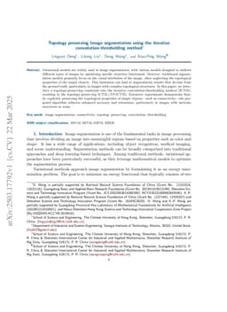 Topology preserving Image segmentation using the iterative convolution-thresholding method
