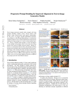 Progressive Prompt Detailing for Improved Alignment in Text-to-Image Generative Models