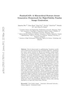 FundusGAN: A Hierarchical Feature-Aware Generative Framework for High-Fidelity Fundus Image Generation