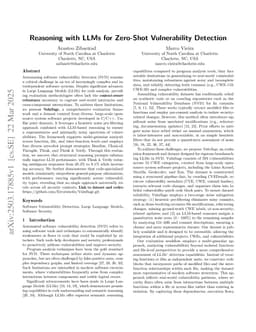 Reasoning with LLMs for Zero-Shot Vulnerability Detection