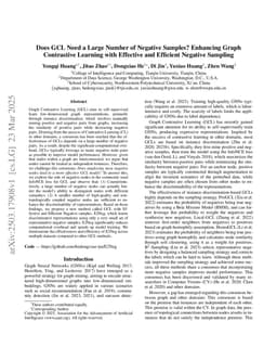 Does GCL Need a Large Number of Negative Samples? Enhancing Graph Contrastive Learning with Effective and Efficient Negative Sampling