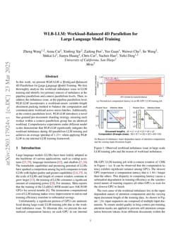 WLB-LLM: Workload-Balanced 4D Parallelism for Large Language Model Training