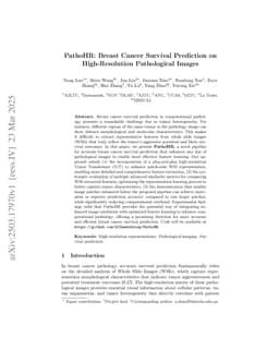 PathoHR: Breast Cancer Survival Prediction on High-Resolution Pathological Images