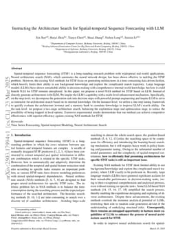 Instructing the Architecture Search for Spatial-temporal Sequence Forecasting with LLM