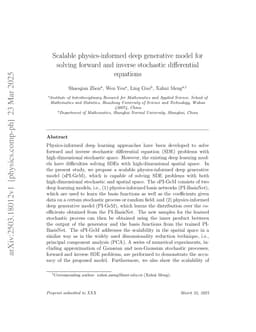 Scalable physics-informed deep generative model for solving forward and inverse stochastic differential equations