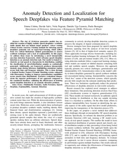 Anomaly Detection and Localization for Speech Deepfakes via Feature Pyramid Matching