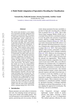 A Multi-Model Adaptation of Speculative Decoding for Classification