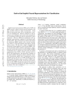 End-to-End Implicit Neural Representations for Classification