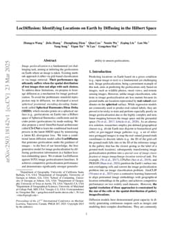 LocDiffusion: Identifying Locations on Earth by Diffusing in the Hilbert Space
