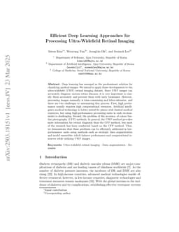 Efficient Deep Learning Approaches for Processing Ultra-Widefield Retinal Imaging