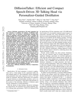 DiffusionTalker: Efficient and Compact Speech-Driven 3D Talking Head via Personalizer-Guided Distillation