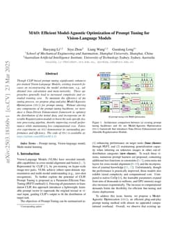 MAO: Efficient Model-Agnostic Optimization of Prompt Tuning for Vision-Language Models