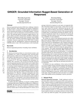 GINGER: Grounded Information Nugget-Based Generation of Responses