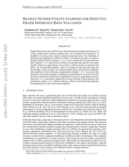 Shapley-Guided Utility Learning for Effective Graph Inference Data Valuation