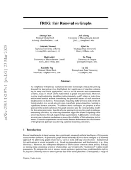 FROG: Fair Removal on Graphs
