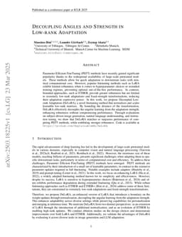Decoupling Angles and Strength in Low-rank Adaptation