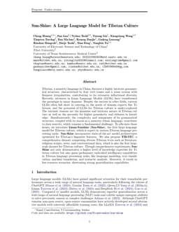 Sun-Shine: A Large Language Model for Tibetan Culture