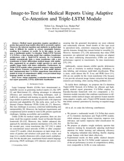 Image-to-Text for Medical Reports Using Adaptive Co-Attention and Triple-LSTM Module