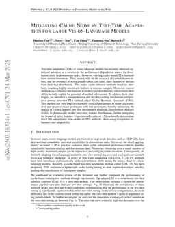 Mitigating Cache Noise in Test-Time Adaptation for Large Vision-Language Models